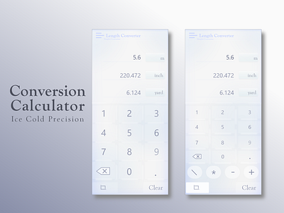 Conversion Calculator 004 app calculator dailyui dailyui004 design ice light lightmode mobile ui ux