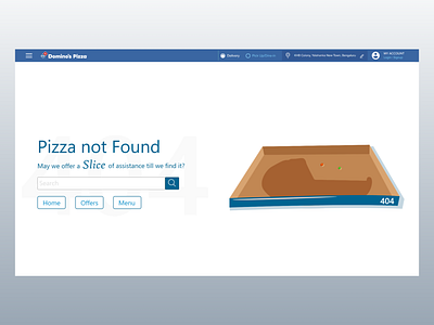 Domino's Pizza error page- Redesign 008 404 error branding dailyui dailyui 008 design error page redesign ui ux uxui website