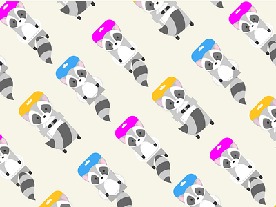 Packaging design animal black white bright color character packaging pattern racoon soap wallpaper