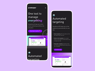 Automated Marketing Platform - Responsive view