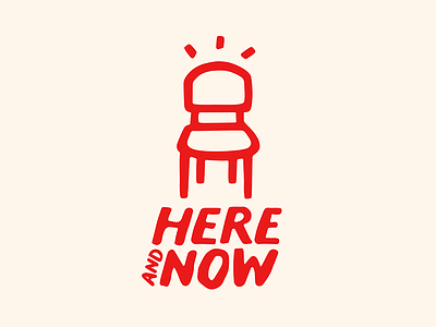 Here And Now - Logo chair drawing handdrawn icon illustration logo minimal symbol