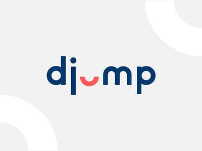 Djump - Logo branding geometry jump logo minimalist smile typography