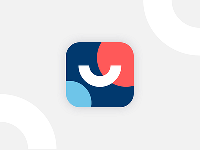 Djump - App Icon app application branding geometry jump logo minimalist smile typography