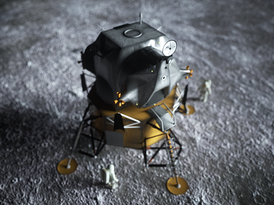 LNDR 01a / Daily 0288 3d astronaut c4d cinema 4d moon moon landing octane octane render rocket space spacex