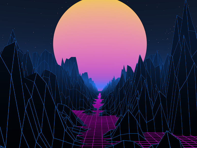 Cyberpunk Mountains by Crystal on Dribbble