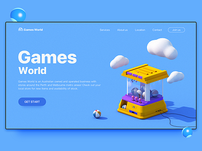 Games World Web 3d 3d art c4d cinema4d color design illustration ui uiux web web design