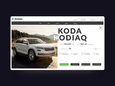 Skoda Car Showcase 2 animation clean creative homepage motion prototype skoda ui ux web