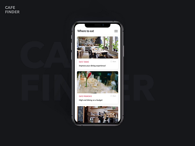 Cafe Finder animation app clean creative design ios mobile motion prototype ui ux