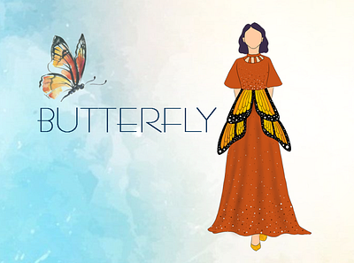 Butterfly inspired Fashion Illustration butterfly design fashion fashion design fashion illustration graphic design illustration vector illustration