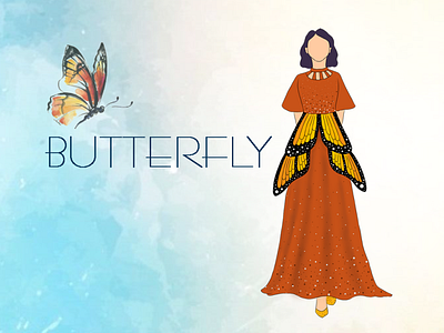 Butterfly inspired Fashion Illustration
