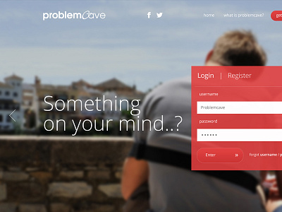 Problem Cave clean full minimal red webdesign website