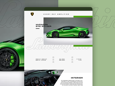 Lamborghini Concept clean design minimal webdesign website website concept