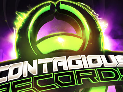 3d Logo for Contagious Records 3d colours electric green logo records render