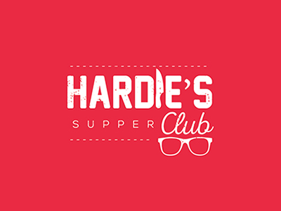 Hardies Supper Club brand chef club logo red