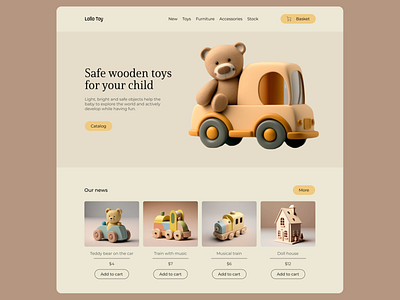 Online store of children's toys design minimalism onlinestore ui ux uxui web webdesign