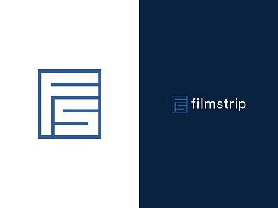 Filmstrip Logo blue corporate f logo mobile modern s software