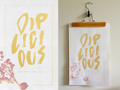 Diplicious Poster food gold poster screenprint typography