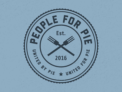 Revised People For Pie Logo badge blue food forks logo pie star
