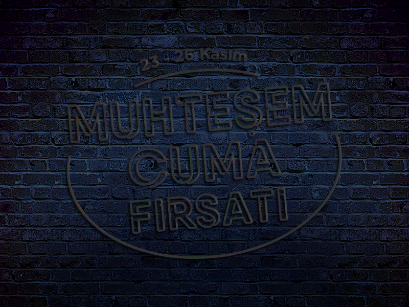 Muhteşem Cuma (Black Friday) animation blackfriday design graphic hosting lamp led neon sign typography wall