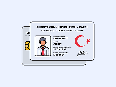 Turkish Identity Card card design graphic identity illustration personal turkish vector