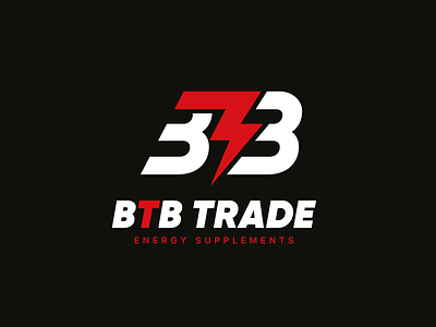 BTB Logo black brand branding design energy energy drink graphic illustration lighting logo power red sports strong trade typography
