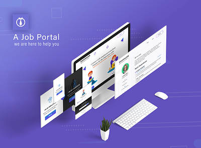 A Job Portal illustrator job listing jobs photoshop portrait illustration resume typography ux