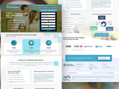 Debt Advice Redesign cheap designer creative creative designer creativity debt design designer freelancer landing page web design