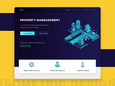 Property Management Banner banner homepage illustrations isometric property management website
