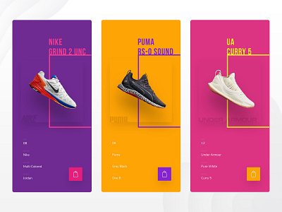 Modern Shoe Store brands color concept ecommerce ecommerce app ios app design iphone 10 minimal nike product puma shoes ui under armour ux