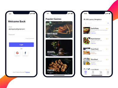 Food App Concept app categories concept iphone x list login design minimal app ui
