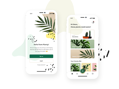 Planty - an urban jungle application for green thumbs app collage garden mobile pastel plants ui ux