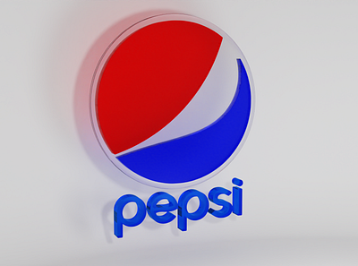 Pepsi logo of glass 3d blender glass logo