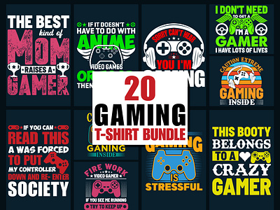 Gaming t-shirt Design Bundle