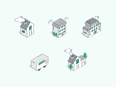 Property Type Icons branding design doodle home illustration isometric