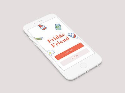 Fridge Friend Landing Page app illustration ios mobile recipe uiux