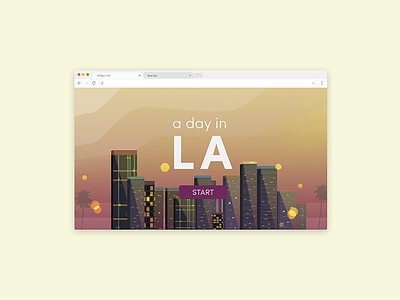 A Day in LA flat design illustration interactive website