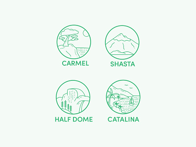 California II flat design icons illustration line art signage