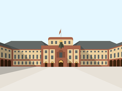 Schloss Mannheim castle sketchapp vector