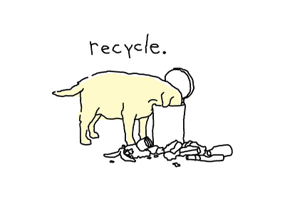 Fat Lab Public Service dog fat garbage illustration lab recycle