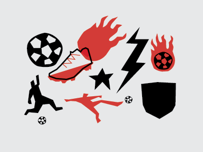 Soccer junk doodads illustration primitive simple soccer