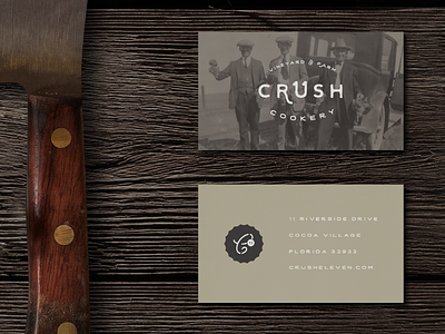 Crush 11 Cookery brand crush id logo restaurant