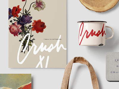 Crush Eleven v2 branding hand type local sourced restaurant rustic wine