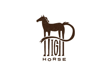 High Horse Records horse illustration logo record label rustic