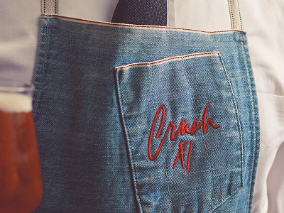 Crush XI Aprons bar brand craft embroiderd livery logo