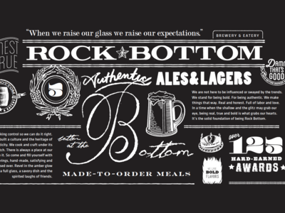 Rock Bottom icons brand type