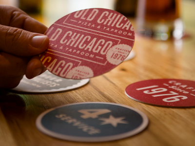 Old Chicago Restaurant rebrand - barware beer brand restaurant type