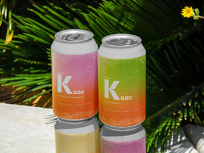 Bright and simple kvass packaging design