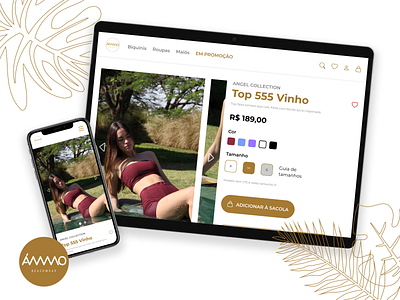 Ámmo Beachwear - Beachwear e-commerce redesign beach beachwear bikini design e commerce redesign shopify swimsuit ui ux