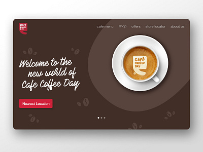 Cafe coffee day UI coffee illustration ui design web design