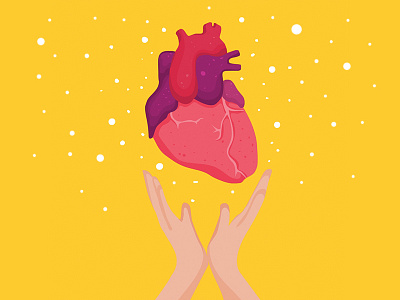 Healthy Heart flat design heart heart care illustration